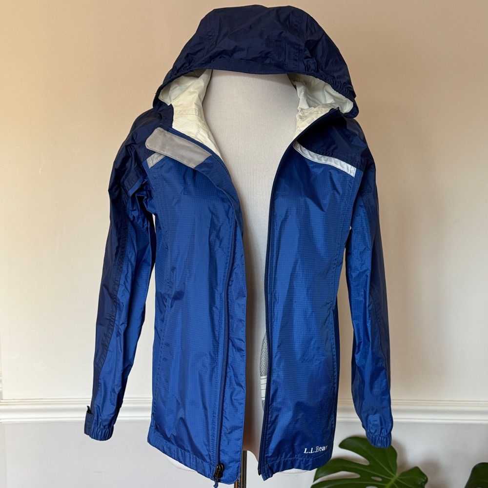 L.L. Bean Trail Model Rain Jacket M Blue EUC $79